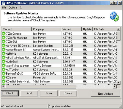 Скриншот к Software Update Monitor 1.3.0.29
